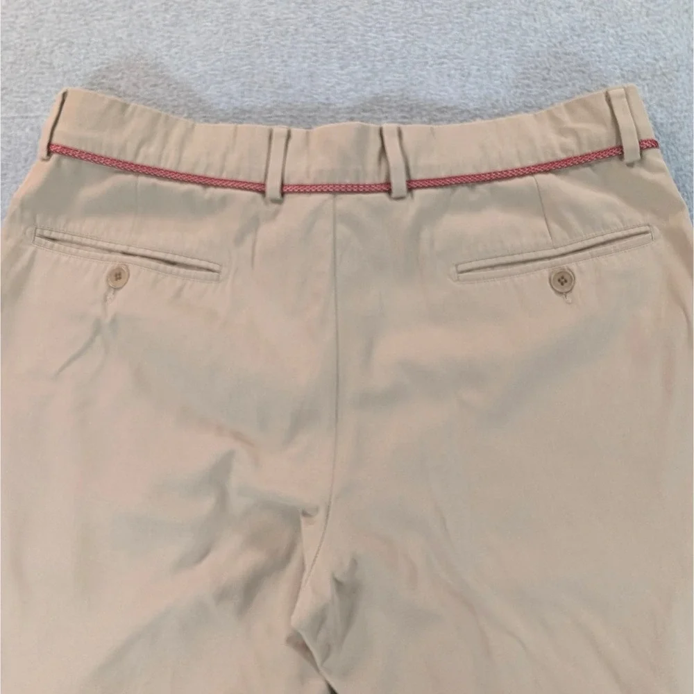 Hermes Mens Tan Chino Trousers Rope Detail Flat Front Pant Made in Italy 33x30.5
